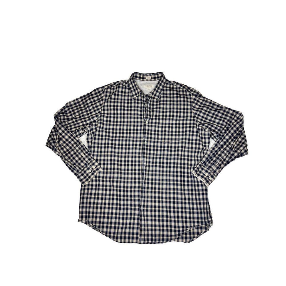Banana Republic shirt men’s XL classic fit navy plaid button down long sleeve